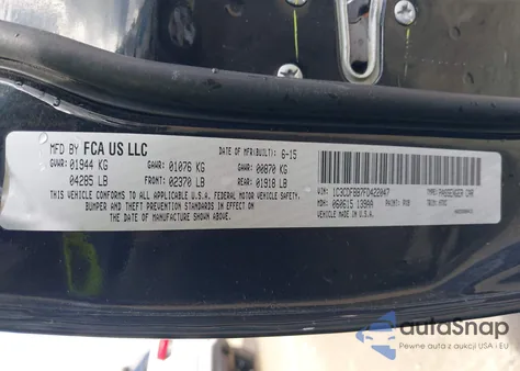 2015 Dodge Dart Sxt из США, поврежденный, VIN 1C3CDFBB7FD422047